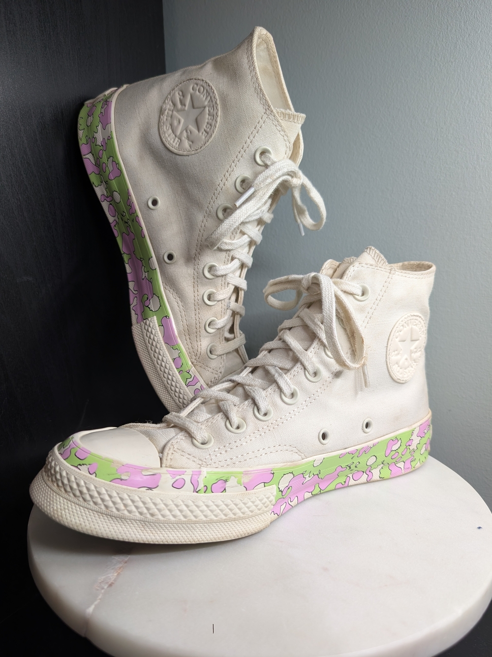 Converse CHUCK 70 All Star Crafted Florals High Top Egret Women's Canvas 8.5